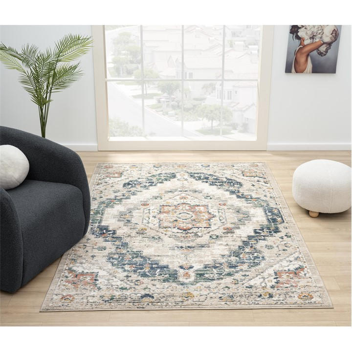 Ultimate Rug  Blue Nova Traditional Loki in Size 66x200cm, Sports Direct