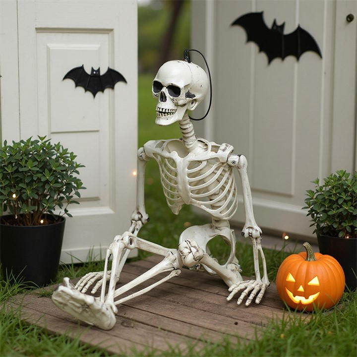 Life Ideas  Distressed White Realistic Skeleton Prop Decoration Posable Joints, Sports Direct