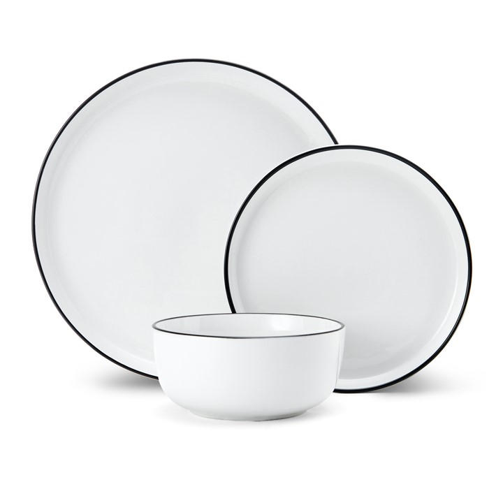Mikasa Limestone 12pc Porcelain Dinner Set, White Dinner Service for 4 with Dinner Plates, Side Plates & Bowls | Gift Boxed & Dishwasher Safe - Image 8