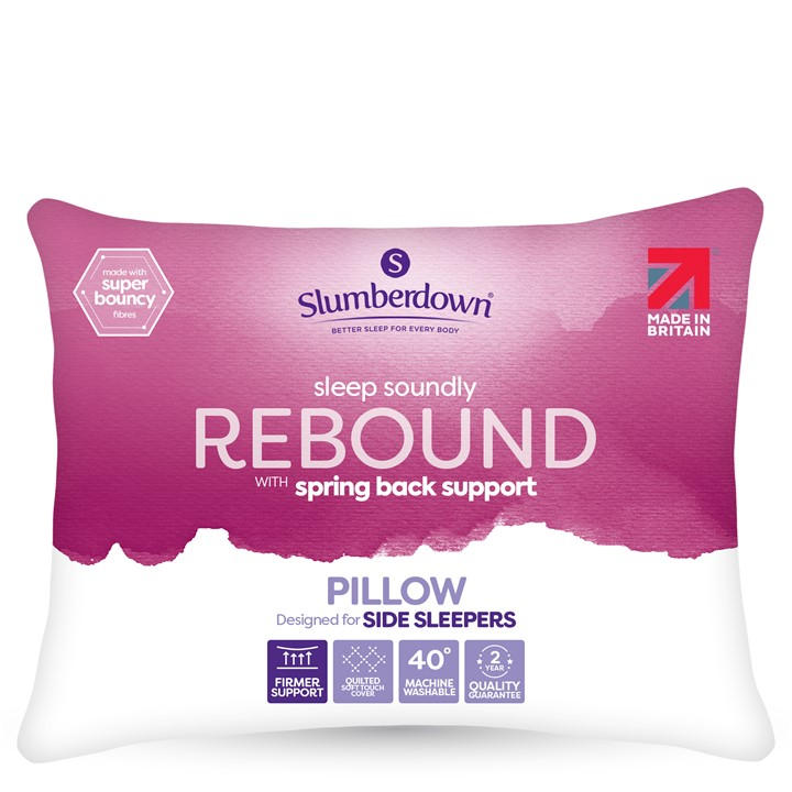Slumberdown  White Rebound Firm Support Pillow in Size 4pk, Sports Direct