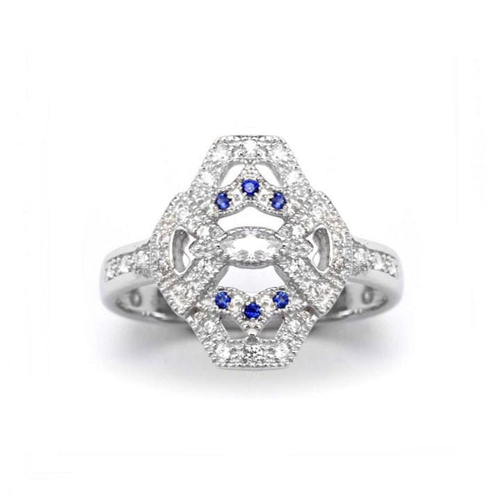 Espree Women's Silver Evil Eye Ring, Sports Direct