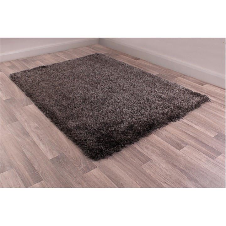 Ultimate Rug Unisex Grey Boston Plain Shaggy Rug 80/150Cm