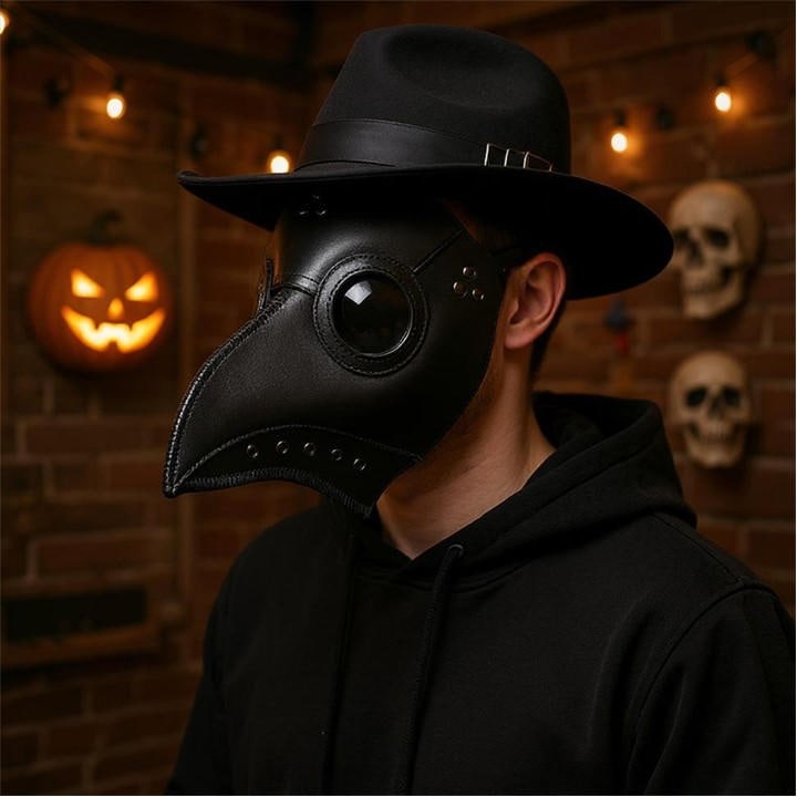 Life Ideas  Black Halloween Cosplay Plague Doctor Mask, Sports Direct