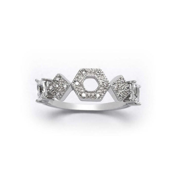 Espree Women's Silver The Sculptural Ring, Sports Direct