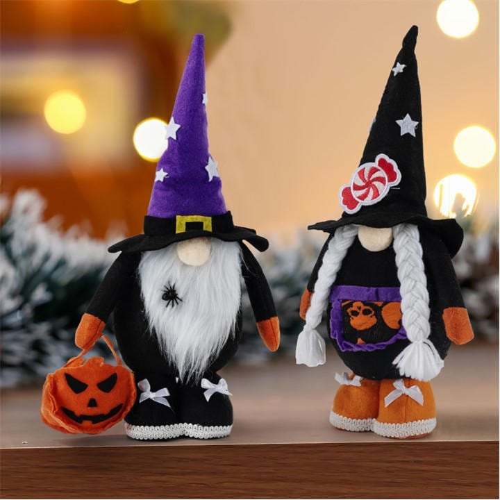 Life Ideas  Black,Purple 2 Pack Halloween Faceless Gnome Decor, Sports Direct