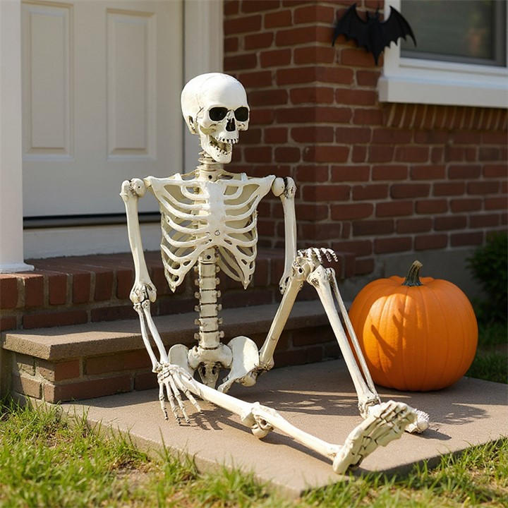 Life Ideas  Distressed White Realistic Skeleton Prop Decoration Posable Joints, Sports Direct