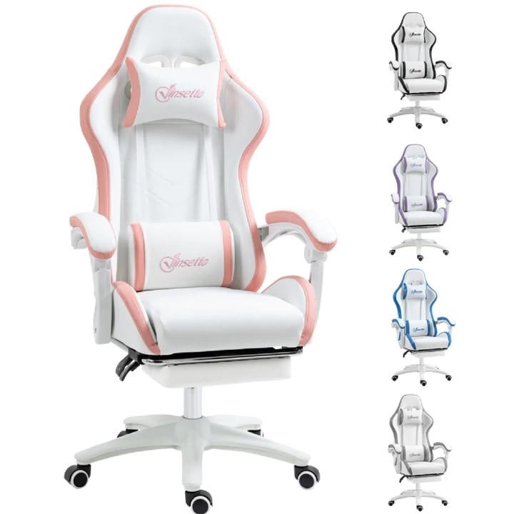 Homcom Gaming  Pink Vinsetto Computer Gaming Chair - Pu Leather, Sports Direct