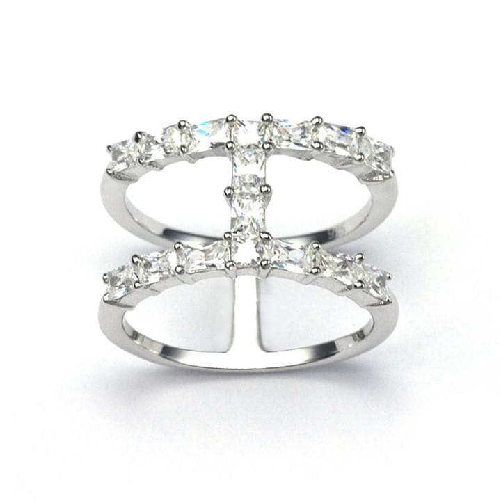 Espree Women's Silver The Parallel Ring, Sports Direct