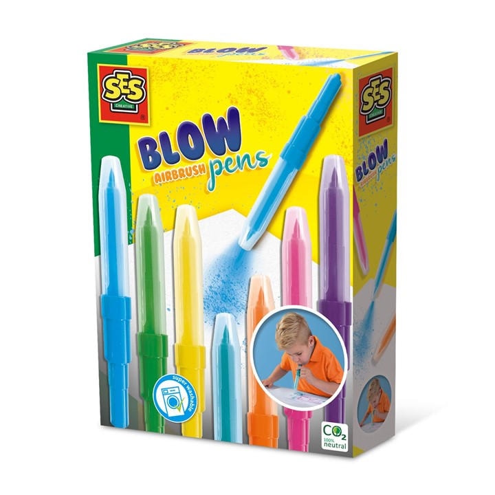 Ses Creative Unisex Kids Multi Blow Airbrush Pens
