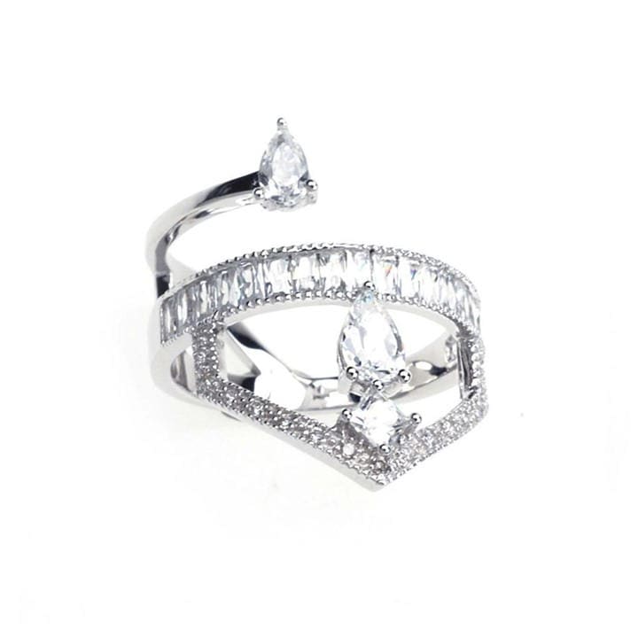 Espree Women's Silver The Grace Ring in Size M, Sports Direct