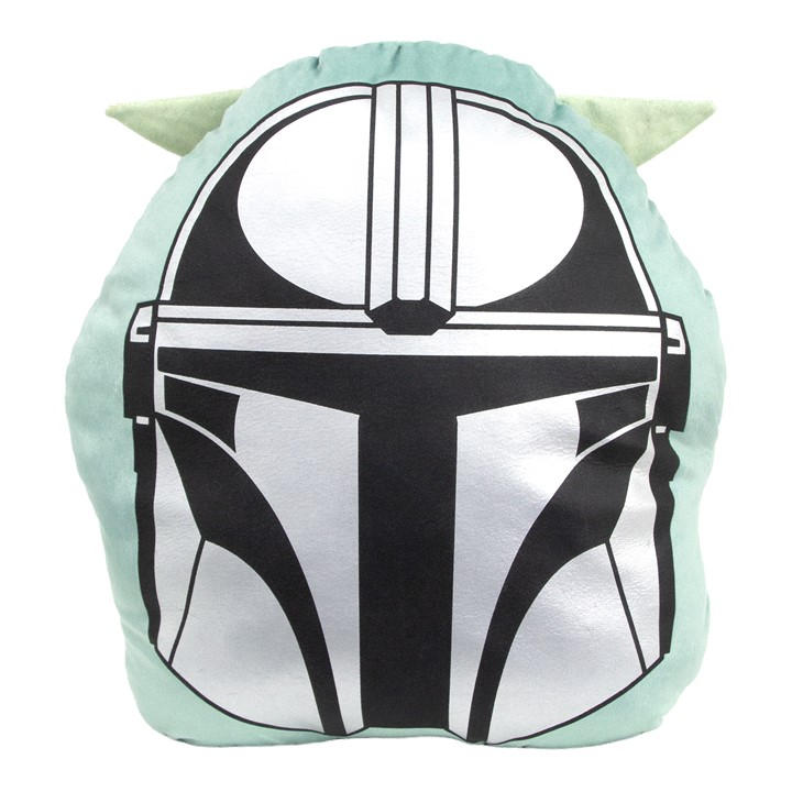 The Mandalorian  Kids Green Friend Shaped Cushion, Sports Direct