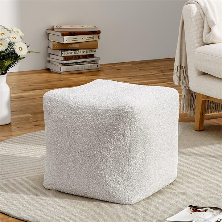 Kabinet Uk  White Bean Bag Footstool Cube, Sports Direct