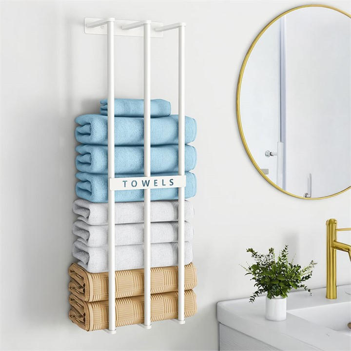 Life Ideas  Silver Bathroom Wall Mounted Towel Rack, Sports Direct