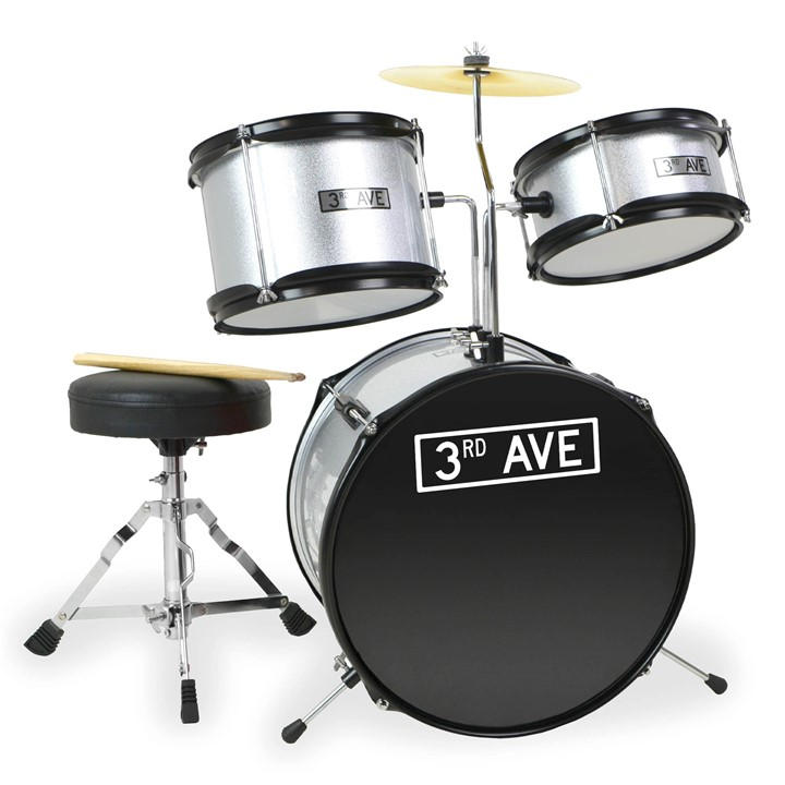 3rd Avenue - Beginner Drum Kit - 3 Piece - Silver - Image 4