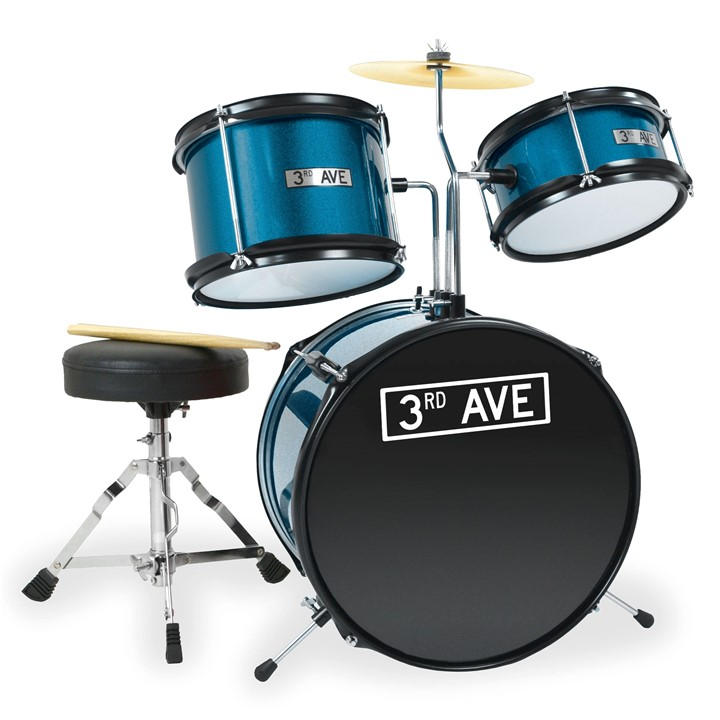 3Rd Avenue  Blue 3 Piece  Drum Kit in Size 3-Piece, Sports Direct