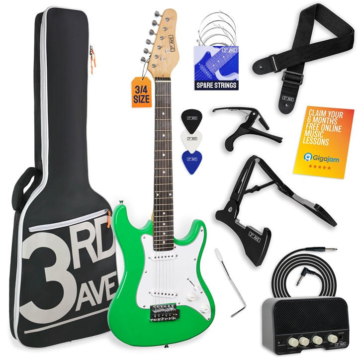3Rd Avenue  3/4 Size Electric Guitar Pack With Amp - Green - 3/4 Size - Image 2