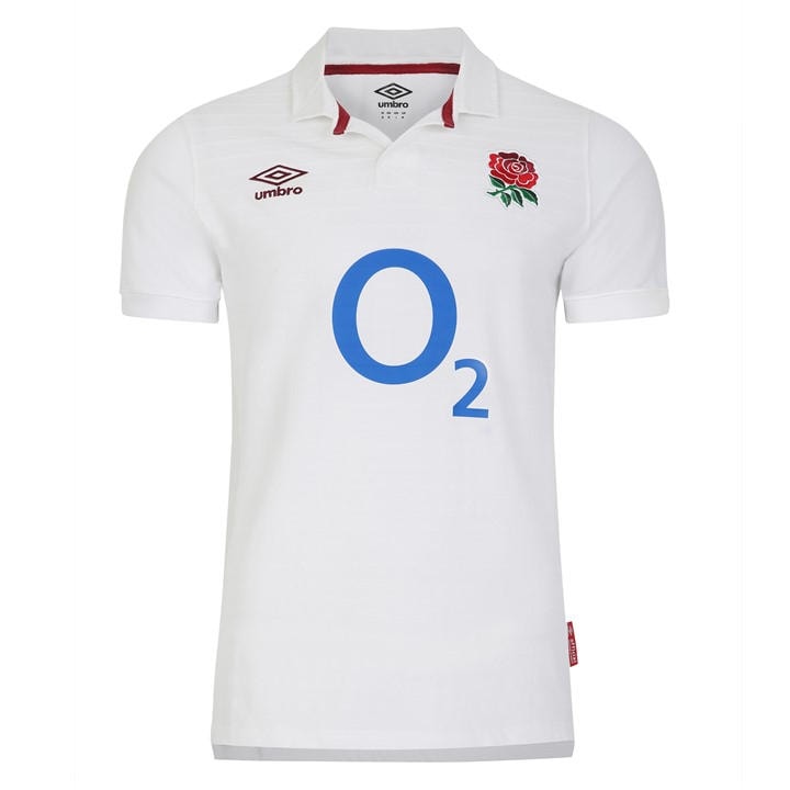 Umbro Men's White England Rugby Home Classic Shirt 2023 Six Nations - Large