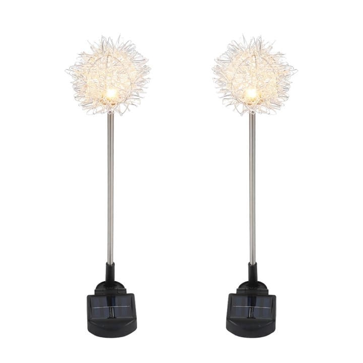 Streetwize  White Pack Of 2 Solar Dandelion Stake Lights, Sports Direct