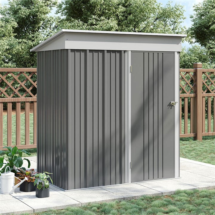 Breeins  Grey Outdoor 5X3fts Metal Garden Storage Shed in Size M, Sports Direct