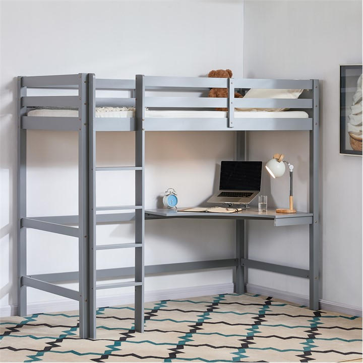 Lassic  Kids Grey Vida Designs Sydney Bunk Bed With Desk, Sports Direct