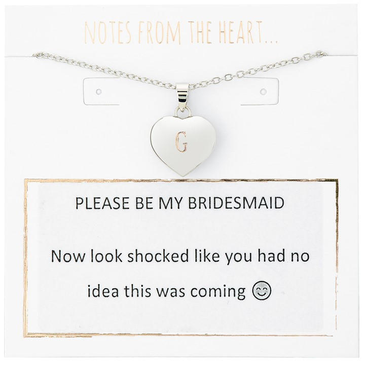Notes From The Heart Women's Silver Nfth-Please Be My Bridesmaid, Sports Direct