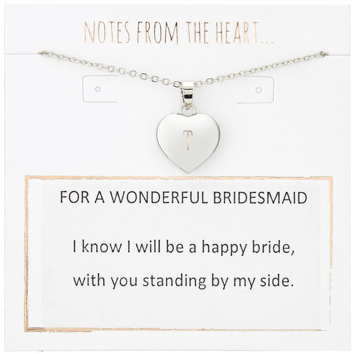 Notes From The Heart Women's Silver Nfth - For A Wonderful Bridesmaid, Sports Direct
