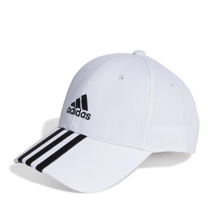 Adidas  Kids White 3-Stripes Cap  in Size Junior, Sports Direct