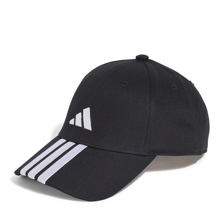 Adidas  Kids Black 3-Stripes Cap  in Size Junior, Sports Direct
