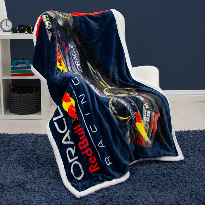 Red Bull  Kids  F1 Sherpa Fleece Blanket, Sports Direct