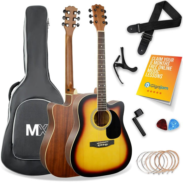 Mx By 3Rd Avenue Performance Series Acoustic Guitar Full Size Guitar Package - Sunburst - Image 3