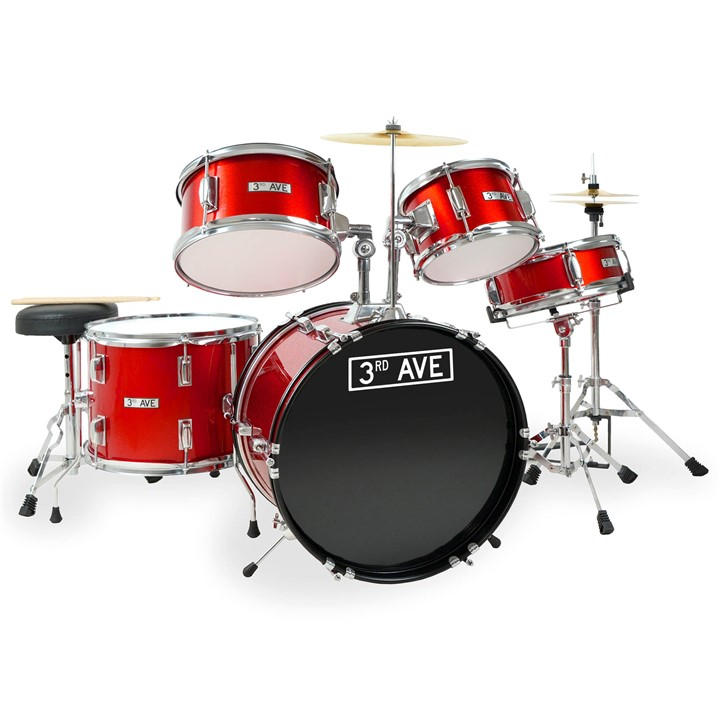 3Rd Avenue Red 5 Piece Junior Drum Kit - Image 3