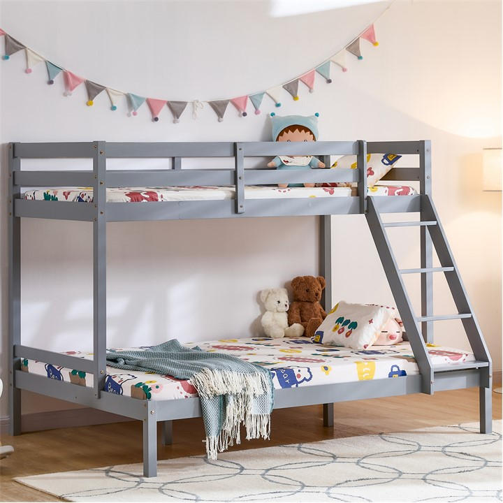 Lassic  Kids Grey Vida Designs Sydney Triple Sleeper Bunk Bed, Sports Direct
