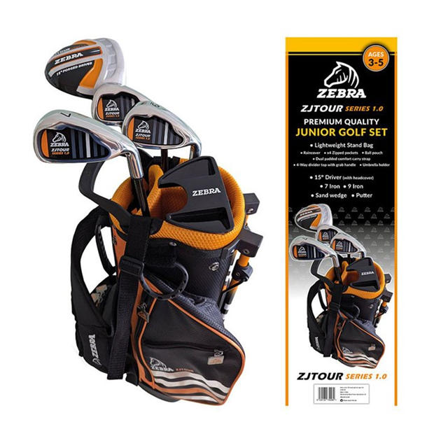 趣味・スポーツ・実用 THE WORLD OF GOLF COLLECTABLES Zebra | Zebra Junior Golf Sets (Right-Hand) | Black | SportsDirect.com