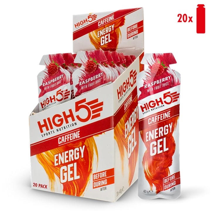 High5  Red Energy Gel + Caffeine () in Size 20 Pack, Sports Direct