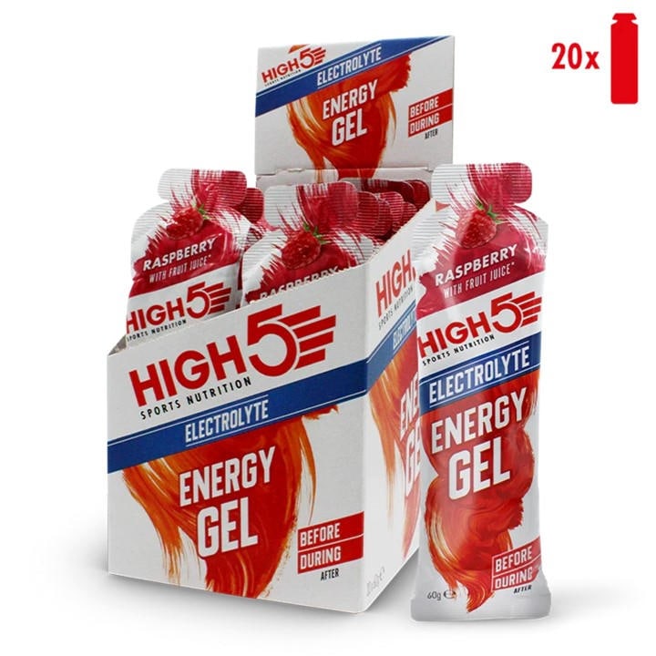 High5  Pink Electrolyte Energy Gel (20 X 60G) in Size 20 Pack, Sports Direct