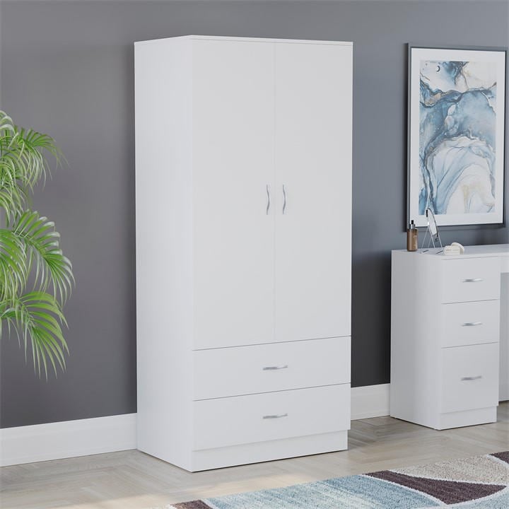 Lassic  White Vida Designs Riano 2 Door 2 Drawer Wardrobe in Size 2+2, Sports Direct