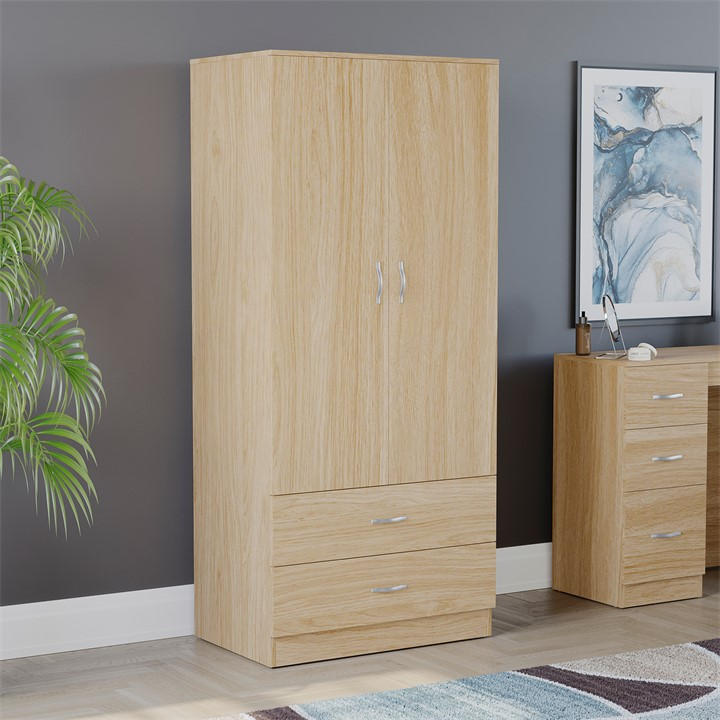Lassic  Beige Vida Designs Riano 2 Door 2 Drawer Wardrobe in Size 2+2, Sports Direct
