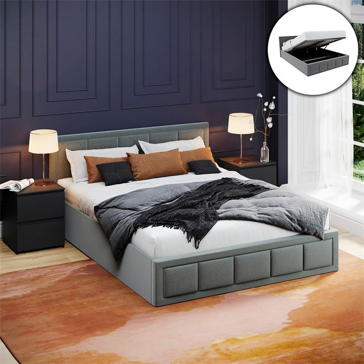 Lassic  Grey Vanita  Size Ottoman Fabric Bed Ukfr in Size King, Sports Direct