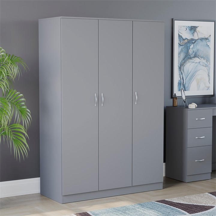 Lassic  Grey Vida Designs Riano 3 Door Wardrobe, Sports Direct