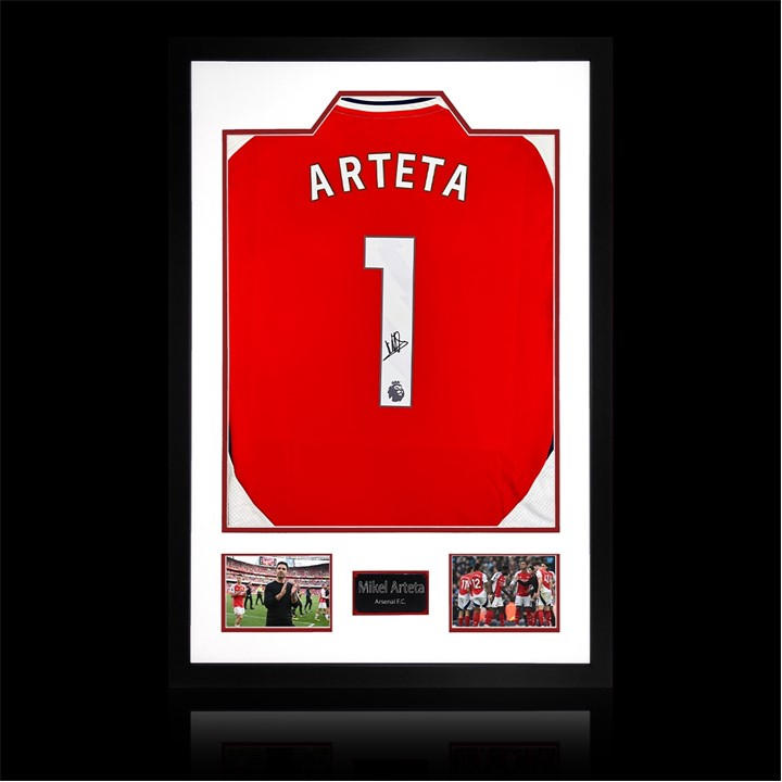 Arsenal    Mikel Arteta Signed  Shirt Premium Frame, Football by The Fan Cave in Size 850x600mm, Sports Direct