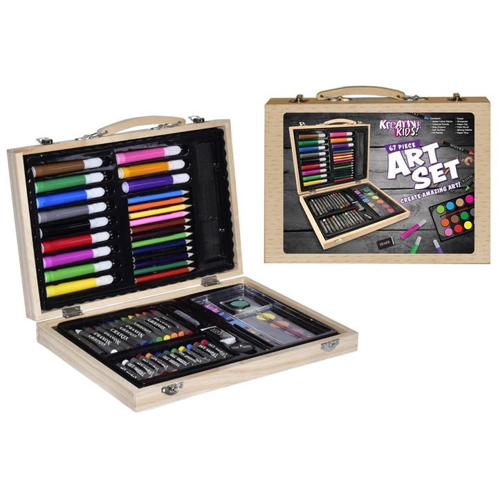 Kandytoys  Kids  67 Piece Folding Wooden Art Set, Sports Direct