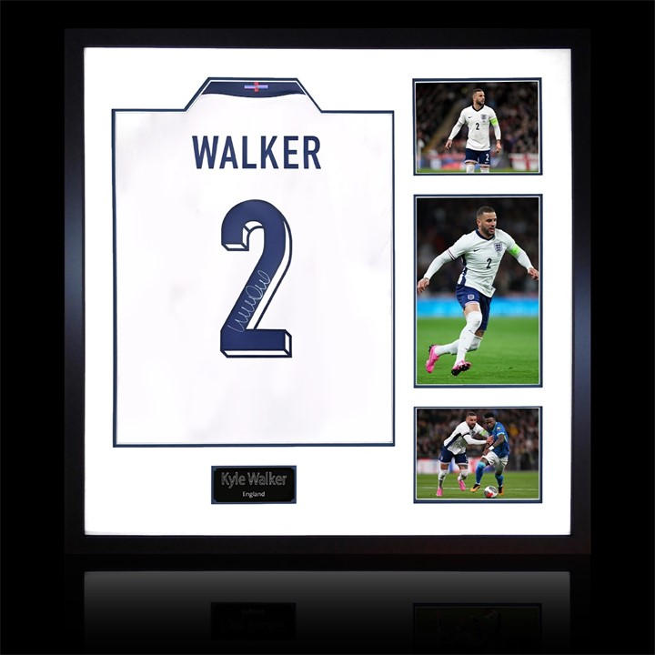 England    Kyle Walker Signed  Shirt Premium Frame, Football by The Fan Cave in Size 820x820mm, Sports Direct