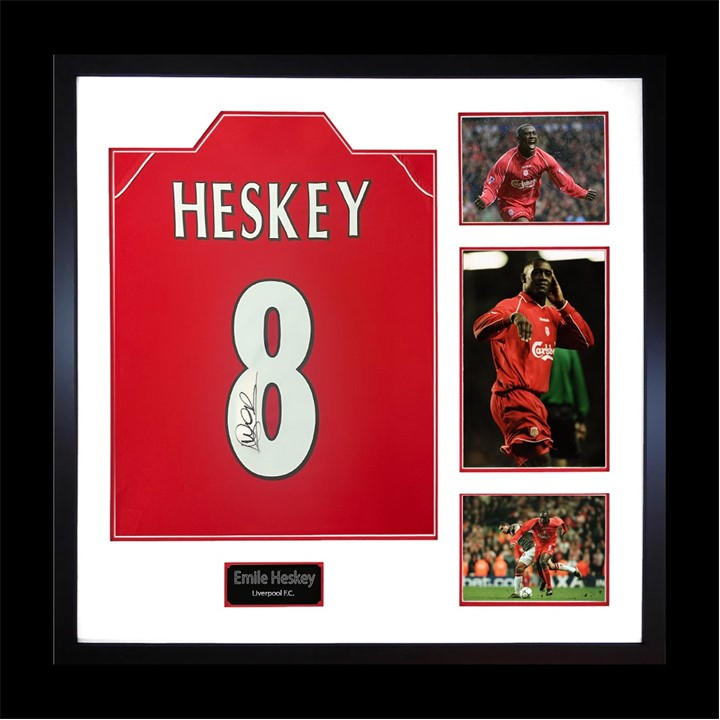 Liverpool    Emile Heskey Signed  Shirt Elite Frame, Football by The Fan Cave in Size 820x820mm, Sports Direct