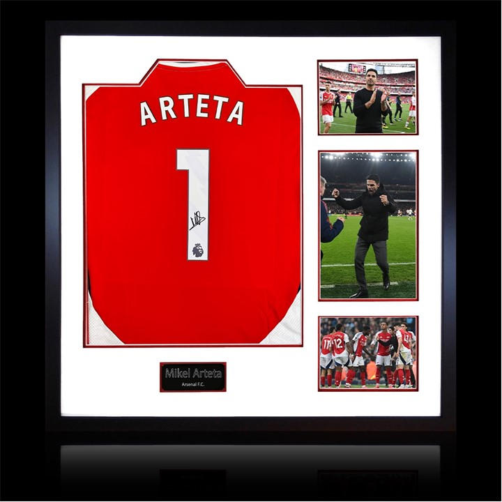 Arsenal    Mikel Arteta Signed  Shirt Elite Frame, Football by The Fan Cave in Size 820x820mm, Sports Direct