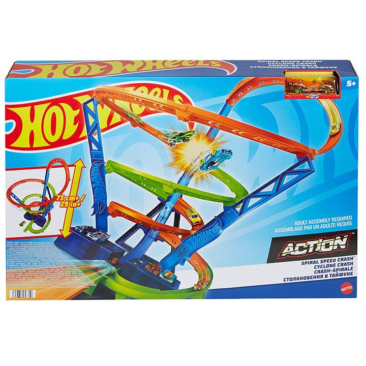 Hot Wheels  Black Action Spiral Speed Crash Hgv67, Sports Direct