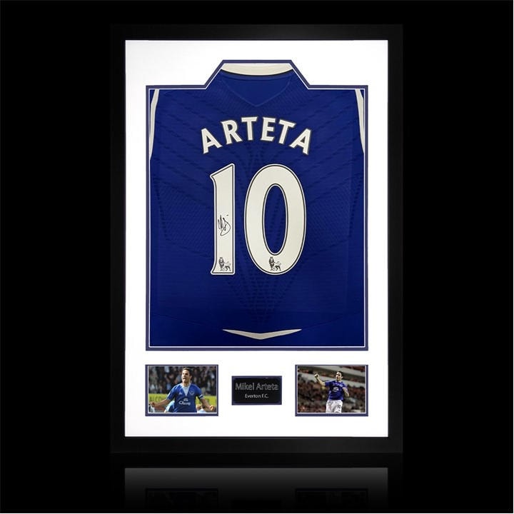Everton    Mikel Arteta Signed  Shirt Premium Frame, Football by The Fan Cave in Size 850x600mm, Sports Direct