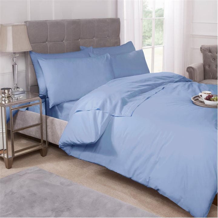 Emma Barclay  Blue Duvet Set 180 Thread Count Polycotton Percale in Size King, Sports Direct