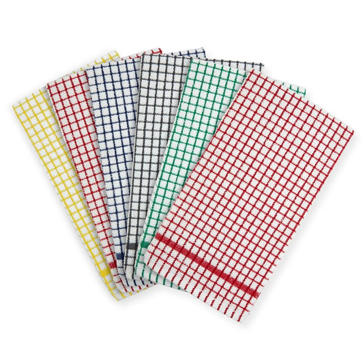 Emma Barclay   Terry Check Tea Towel 100% Cotton Superdry in Size 12 Pack, Sports Direct