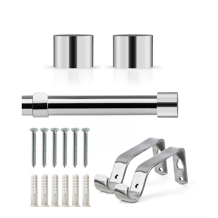 Emma Barclay  Silver Curtain Pole Extendable Full Stop in Size 160-300cm, Sports Direct
