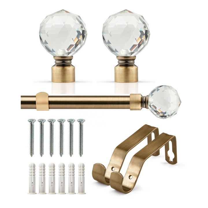 Emma Barclay  Brown Curtain Pole Extendable Crystal in Size 1.2 - 2.1m, Sports Direct